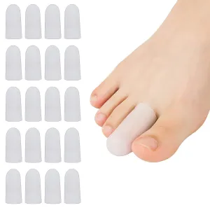 20 Pieces Gel Toe Cap, Silicone Toe Protector, Toe Guards for Feet, Protect Toe and Provide Relief from Corns, Callus, Blisters, Hammer Toes, Ingrown Toenails, Toenails Loss - Size Small 20 Count (Pack of 1) White