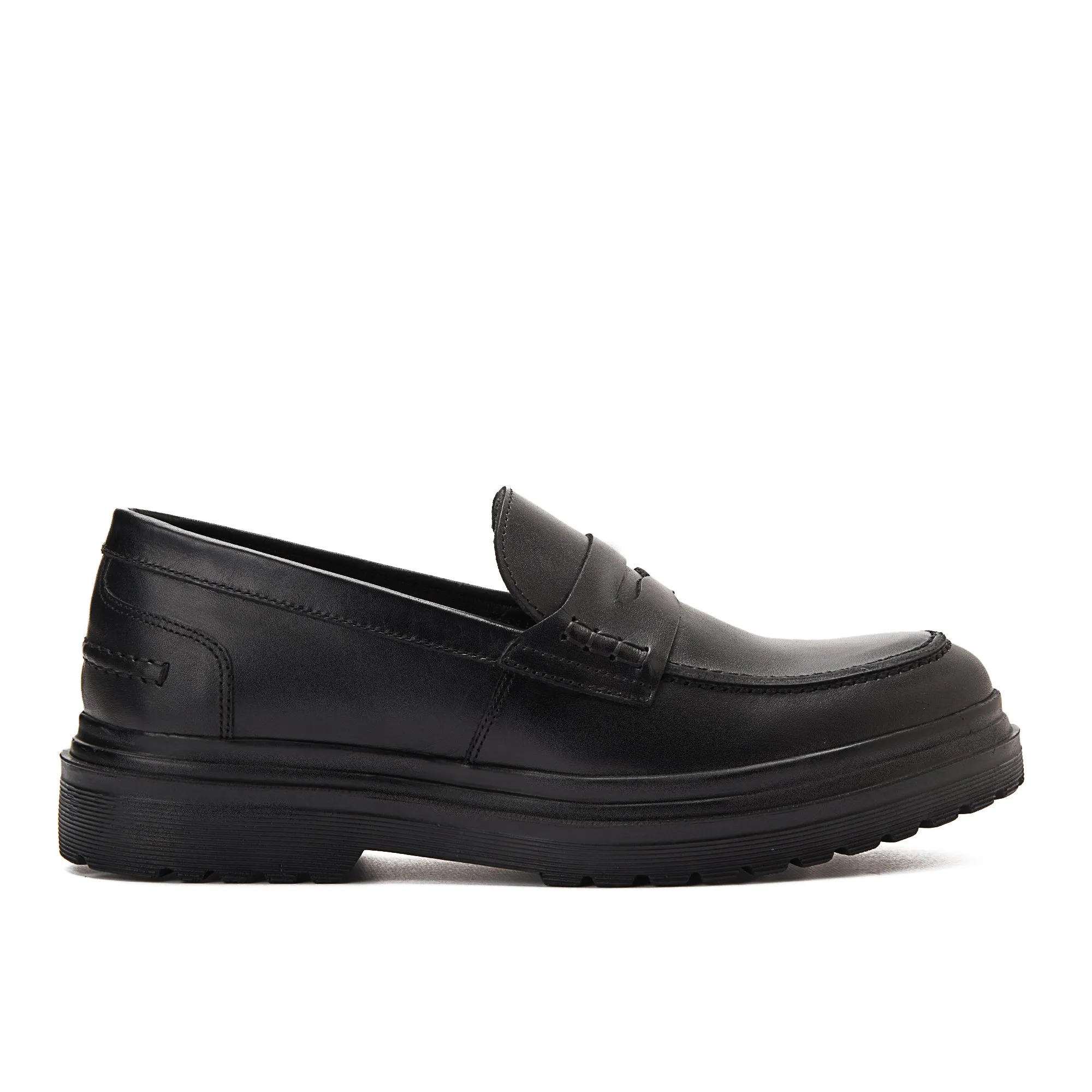 Achilles Chunky Penny Loafers - Matte Black