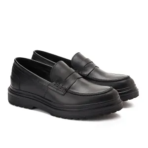 Achilles Chunky Penny Loafers - Matte Black