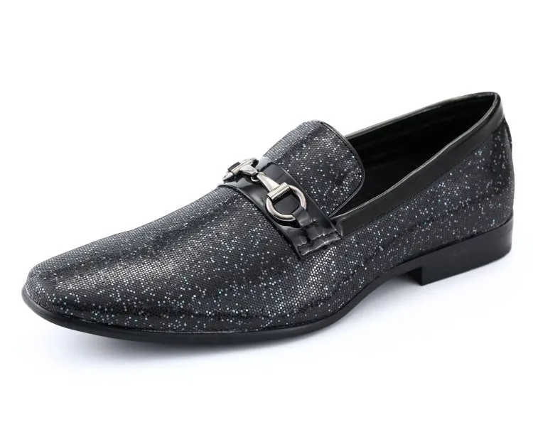Amali Luxe Black Glitter Loafers Men's Glitter Upper