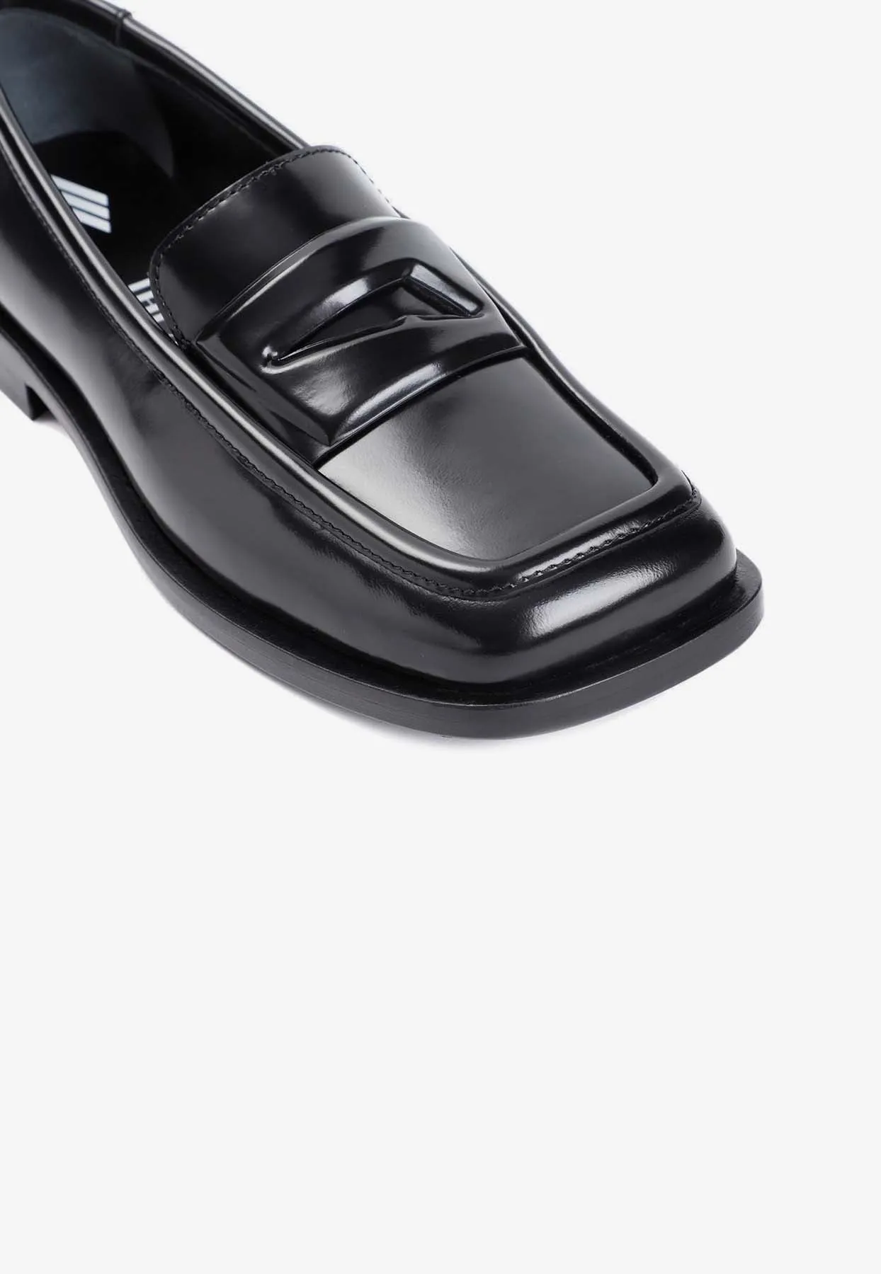 Amanda Square-Toe Leather Loafers