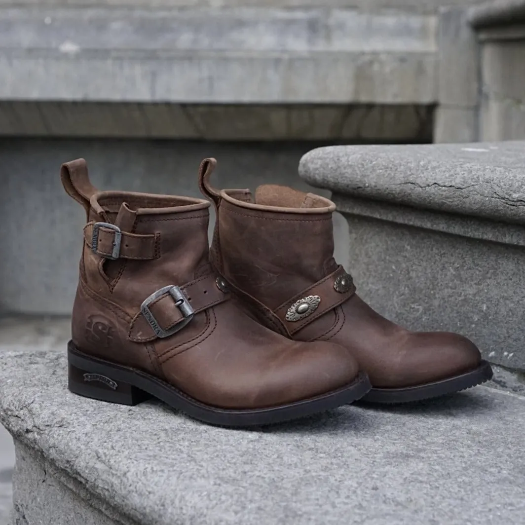 Biker boots short concho's - brown