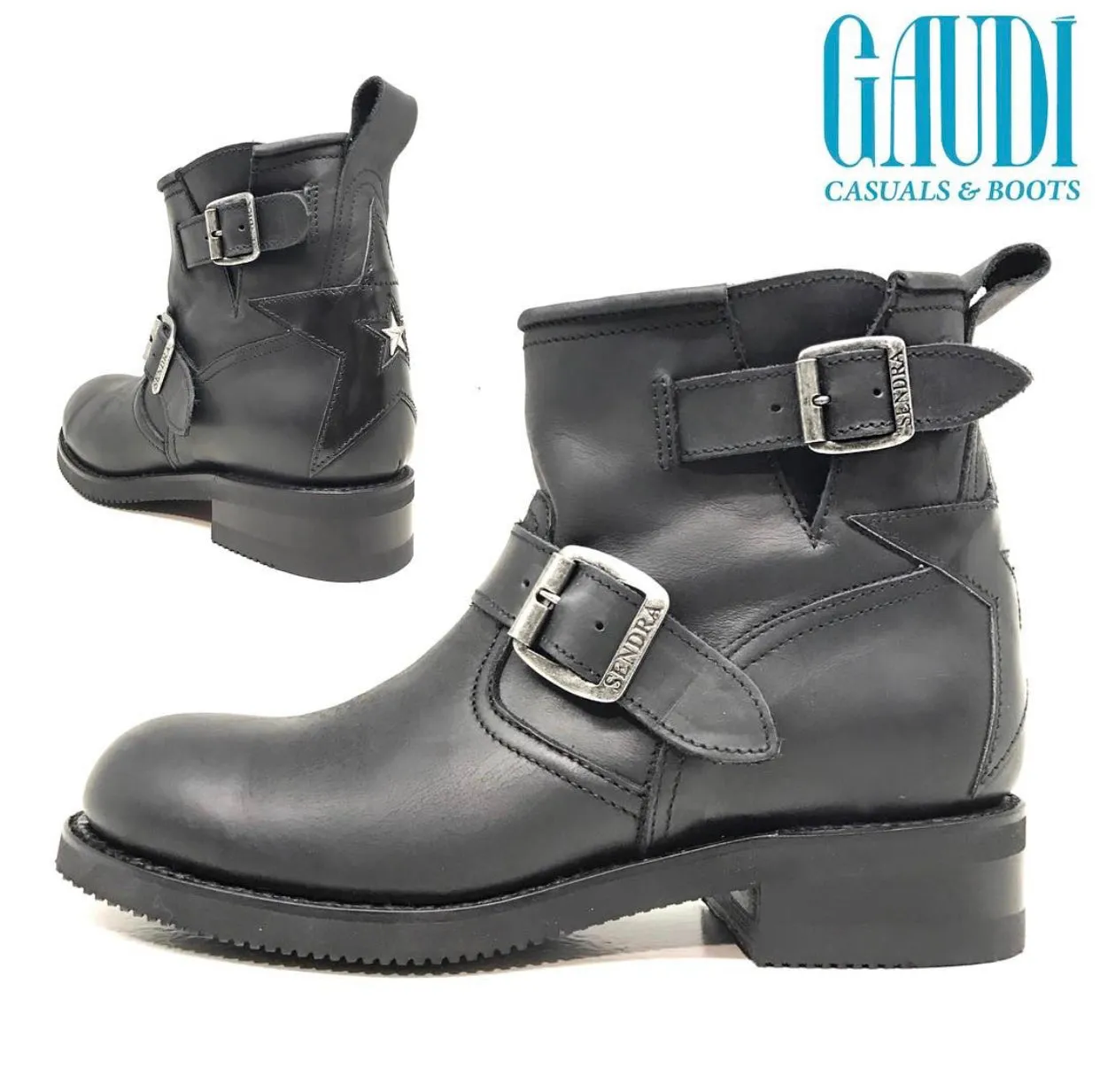 Biker boots short star back
