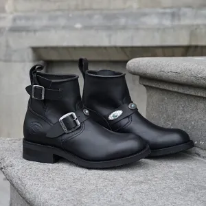 Biker boots short turquoise concho's - black