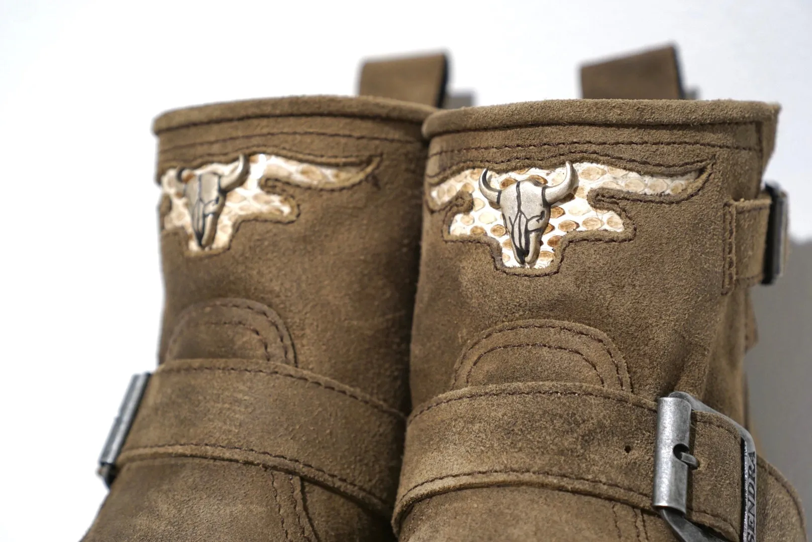 Biker boots shot python skull - corda
