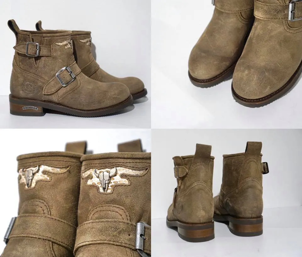 Biker boots shot python skull - corda