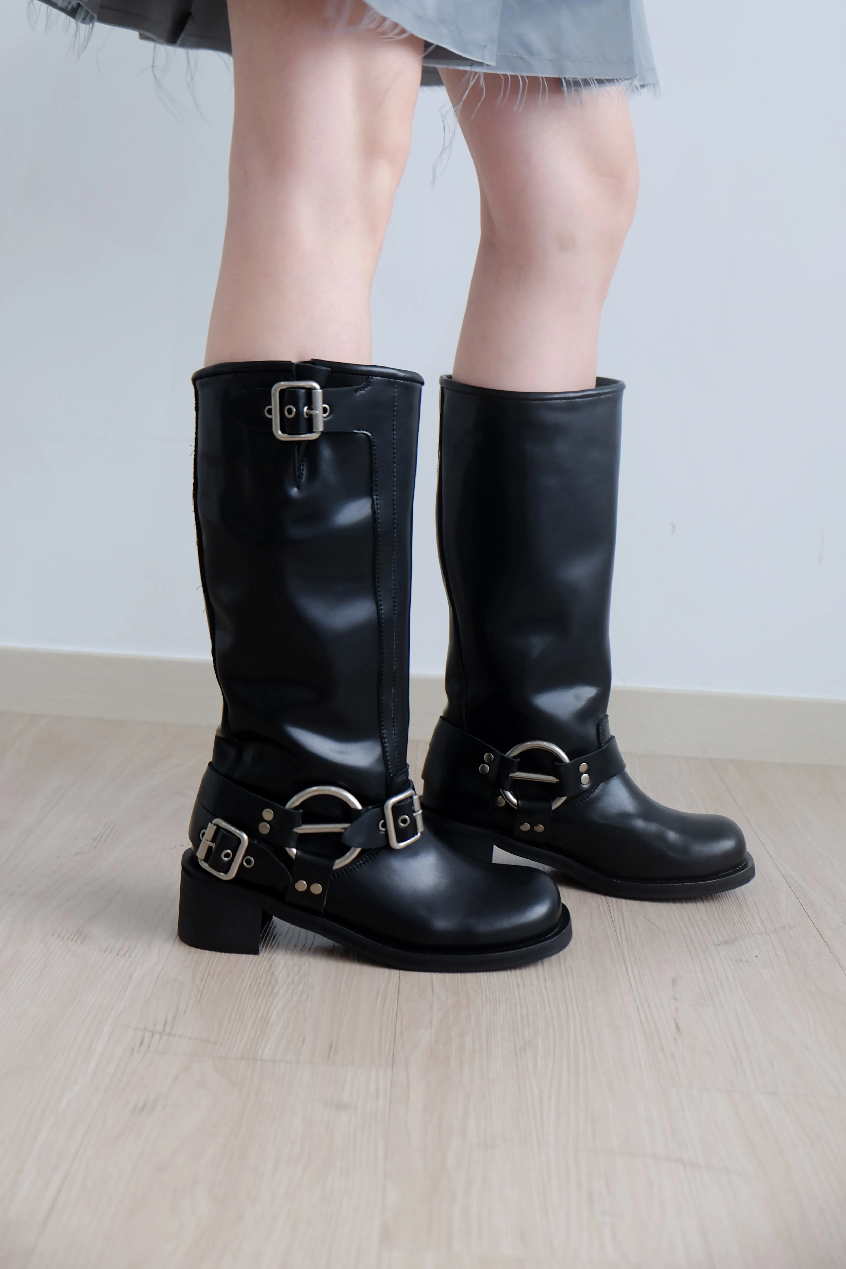 ✨推！Biker Cowhide Leather Boots