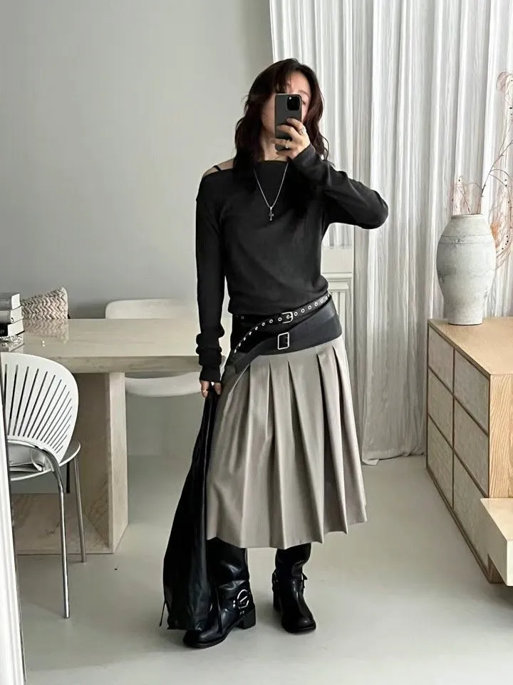 ✨推！Biker Cowhide Leather Boots