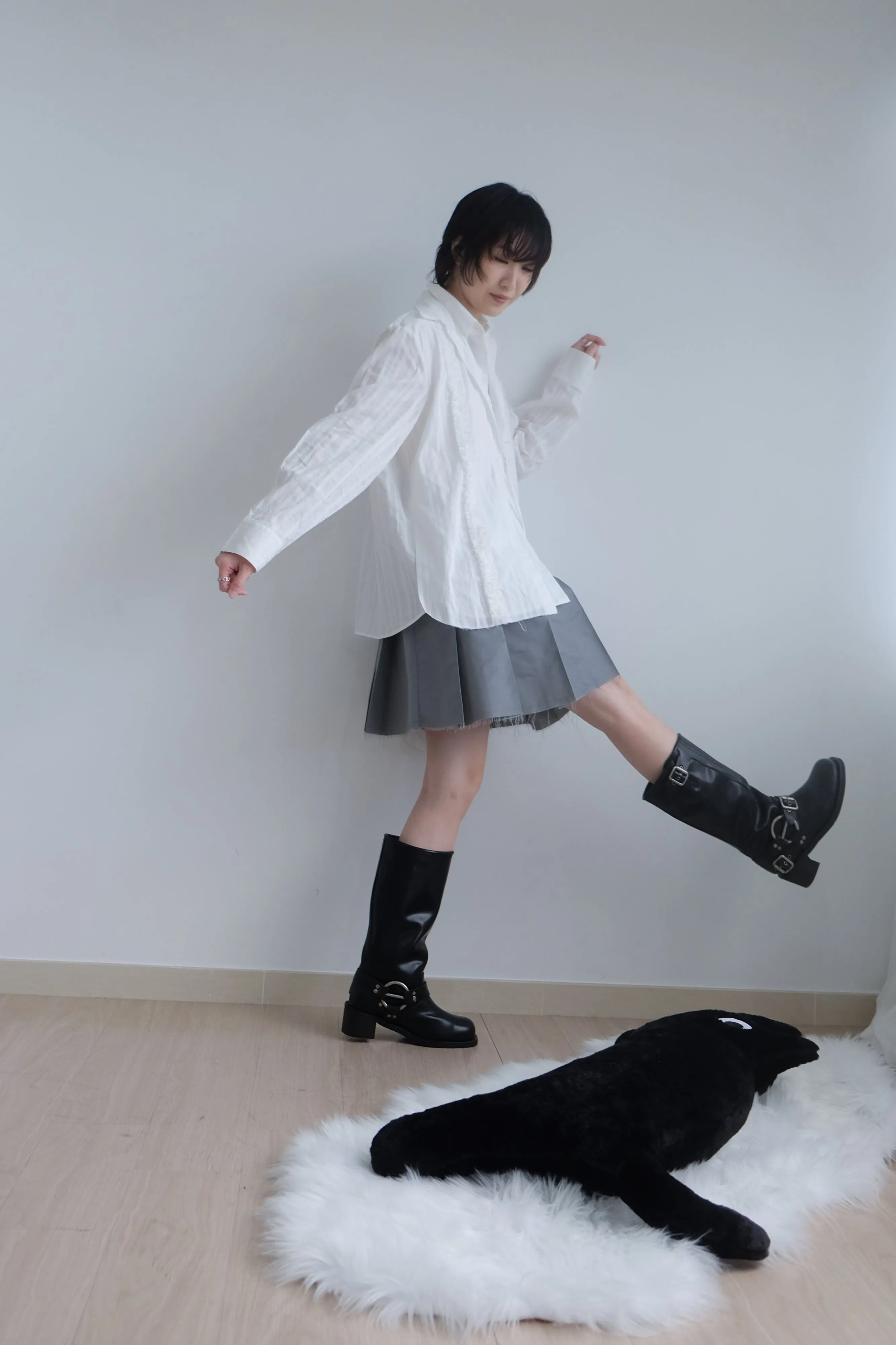 ✨推！Biker Cowhide Leather Boots