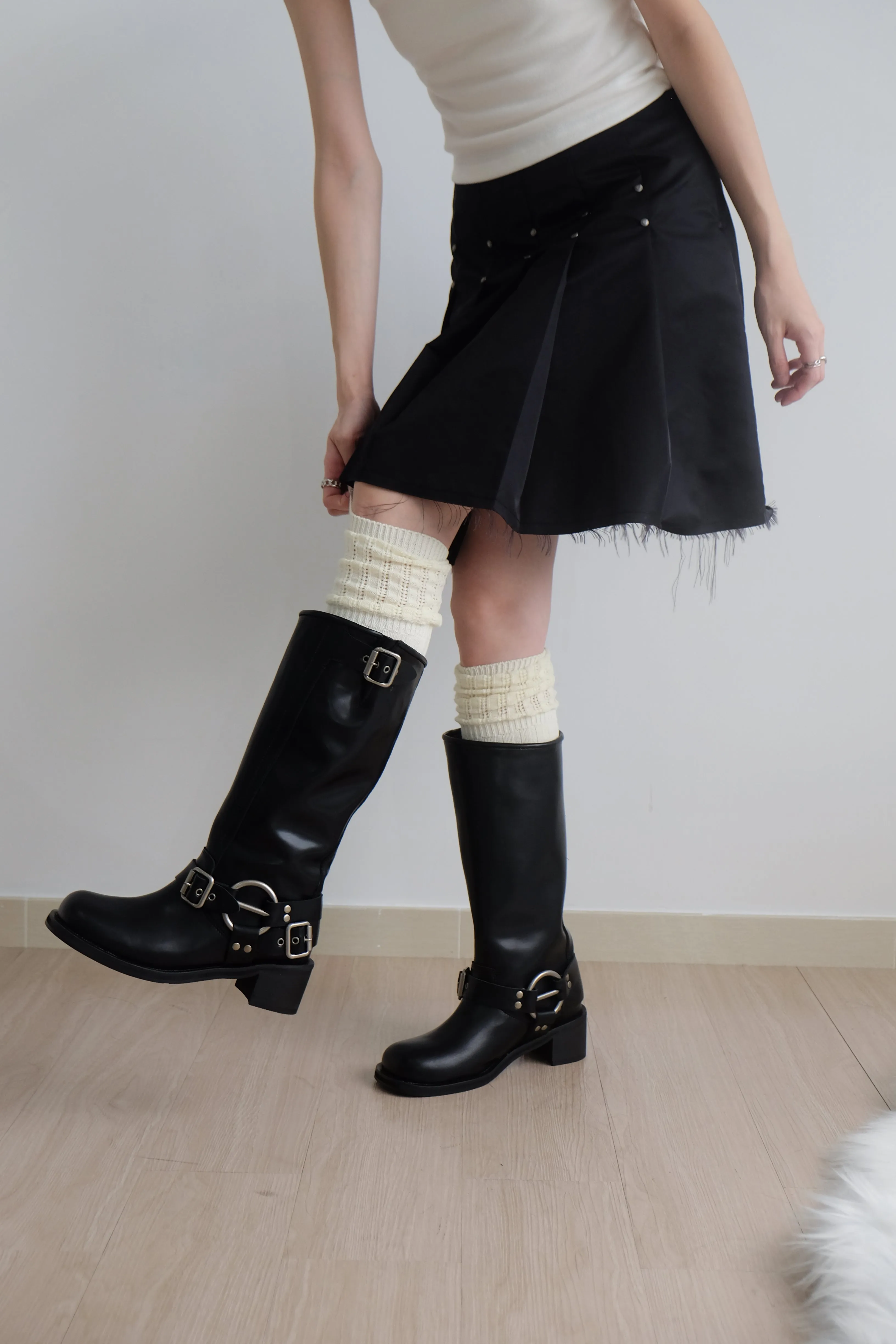 ✨推！Biker Cowhide Leather Boots