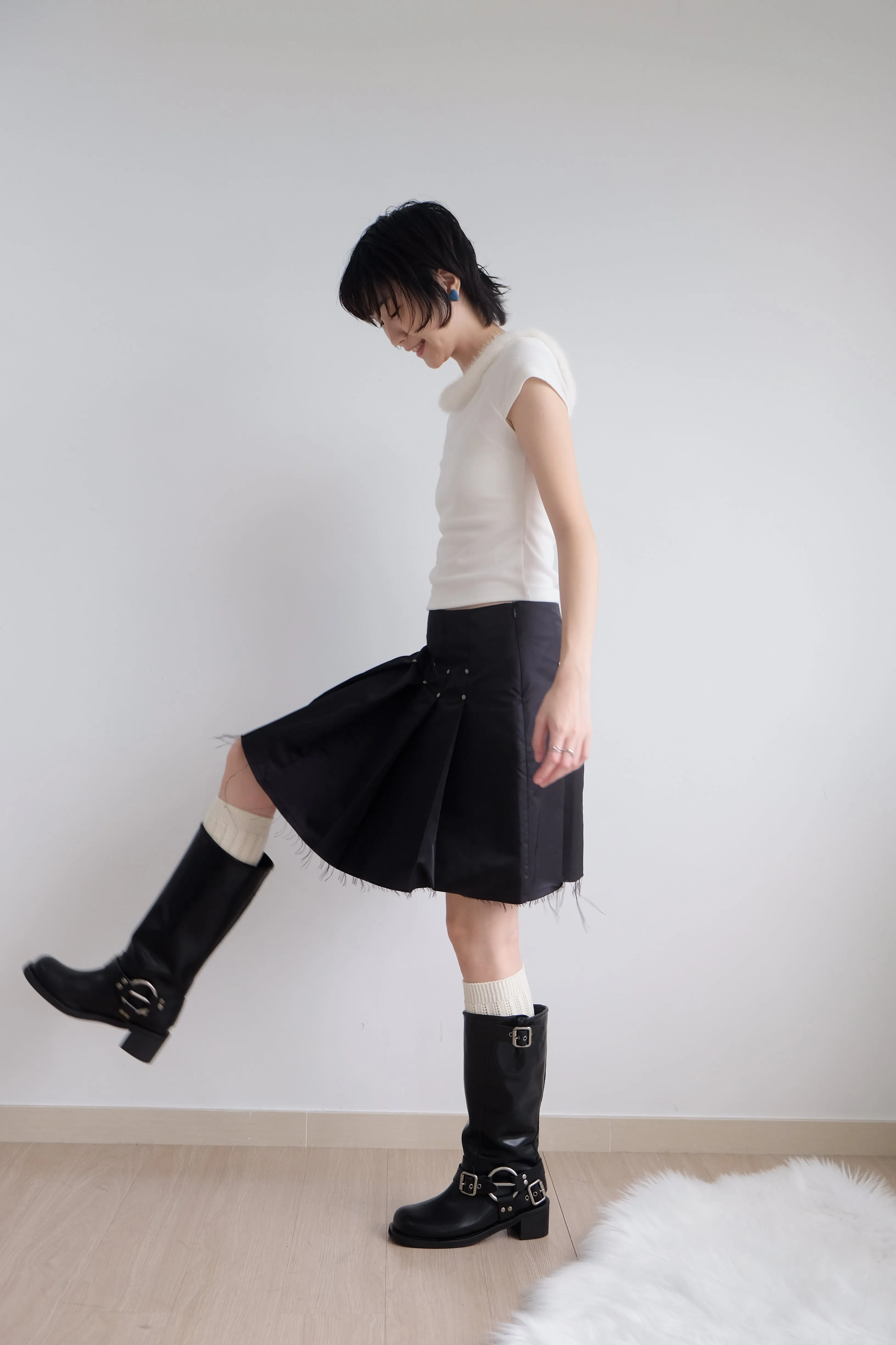 ✨推！Biker Cowhide Leather Boots