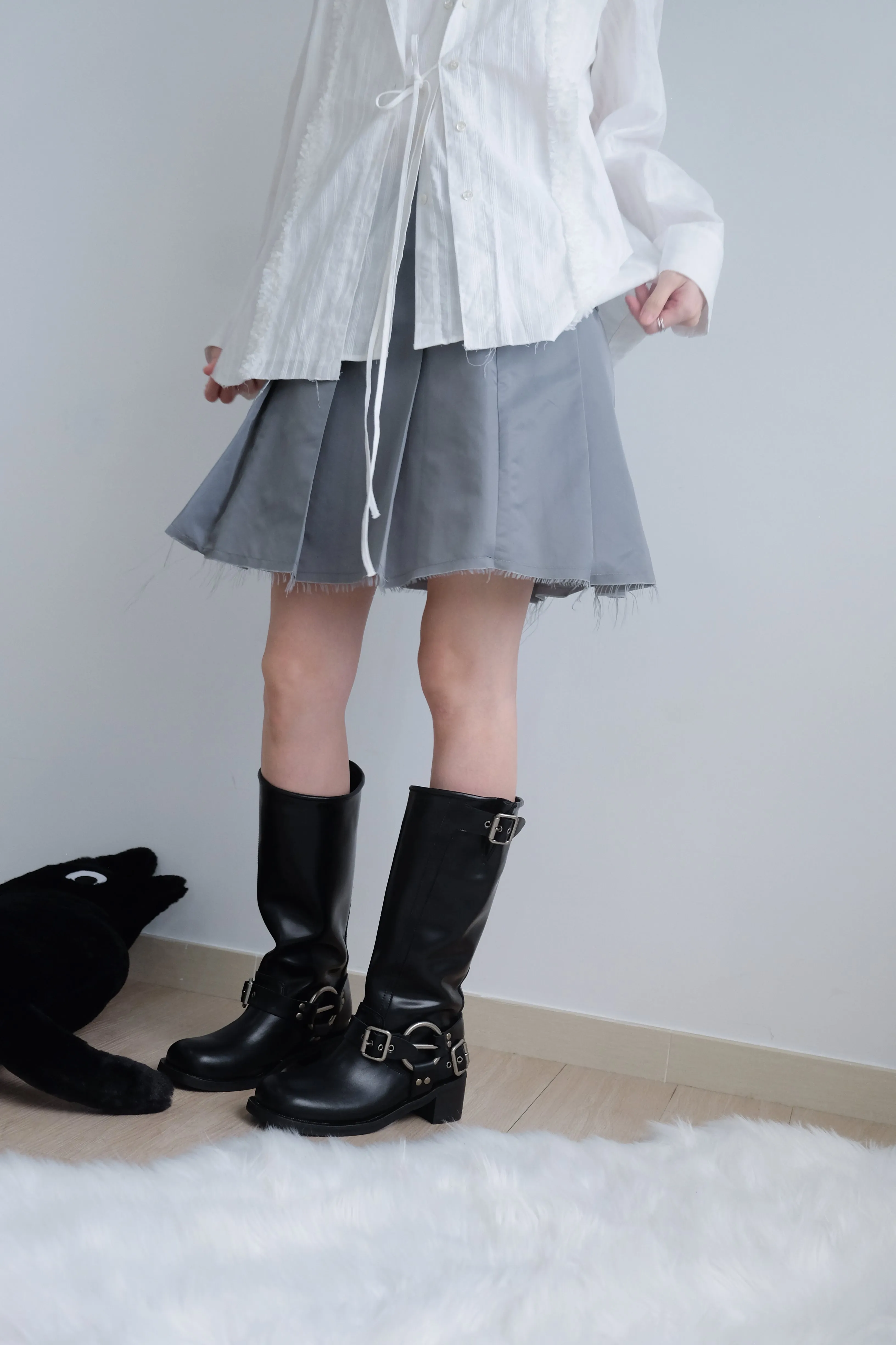 ✨推！Biker Cowhide Leather Boots