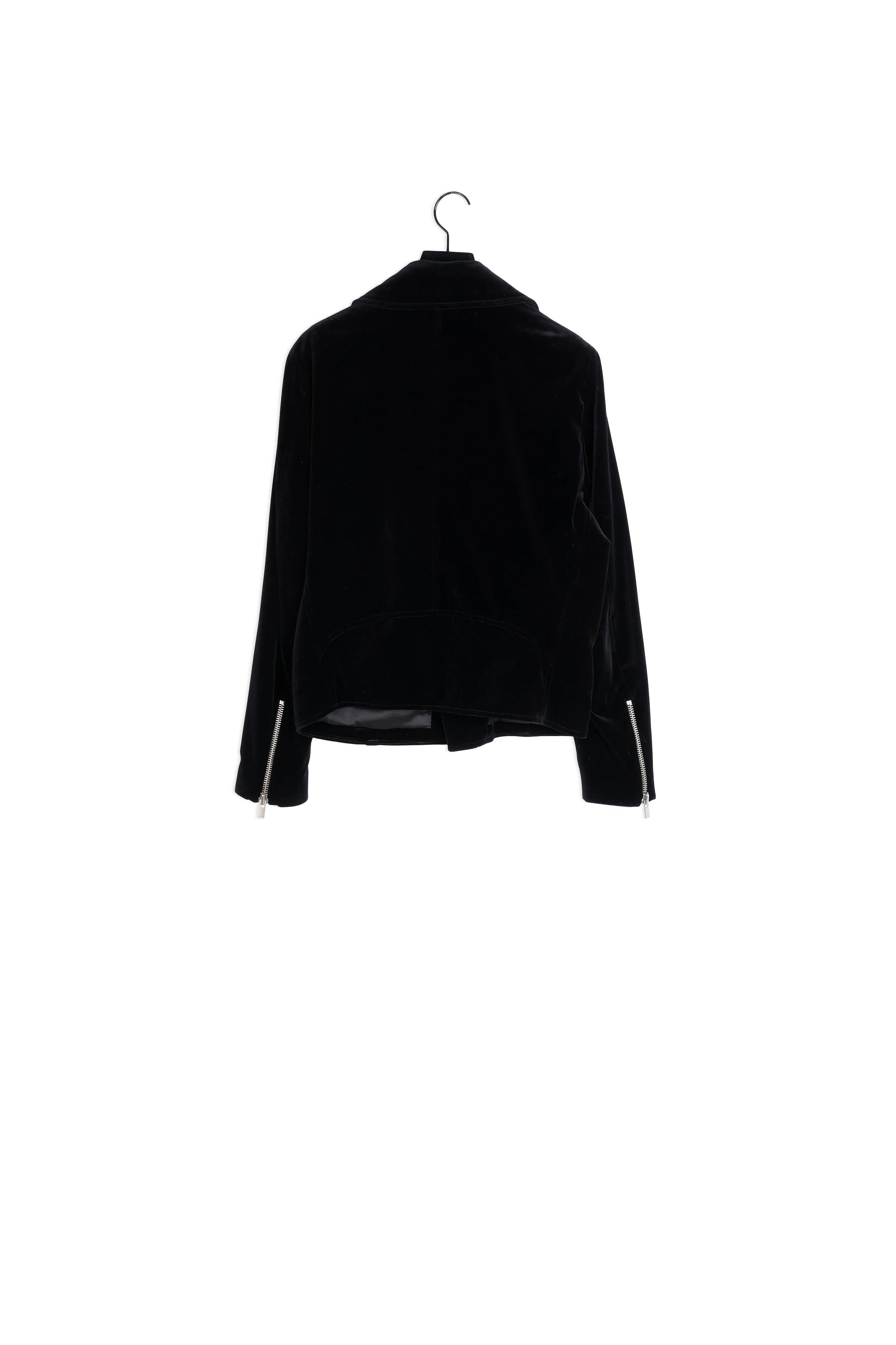 Blouson biker velours noir