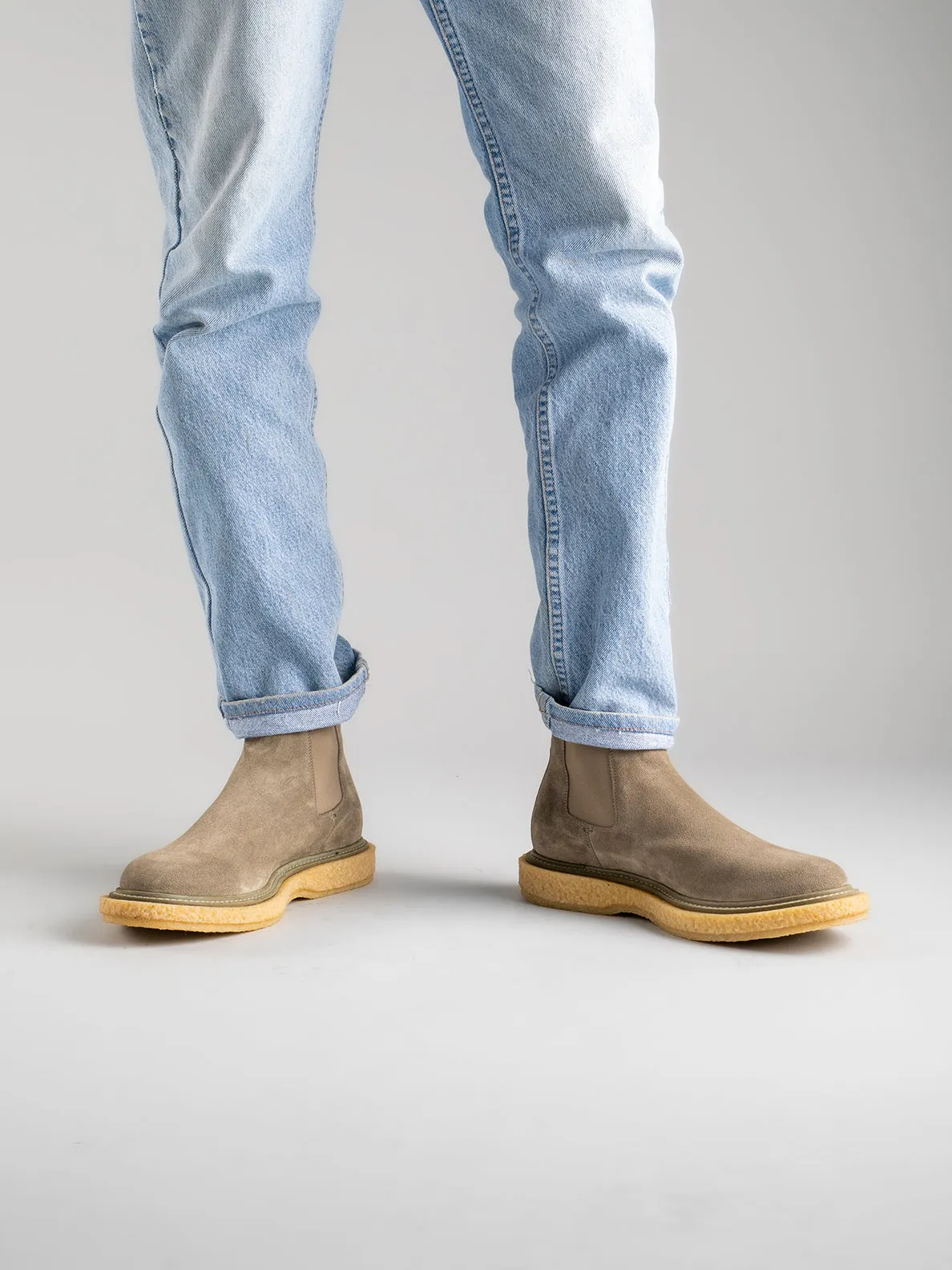 BULLET 002 - Green Suede Chelsea Boots