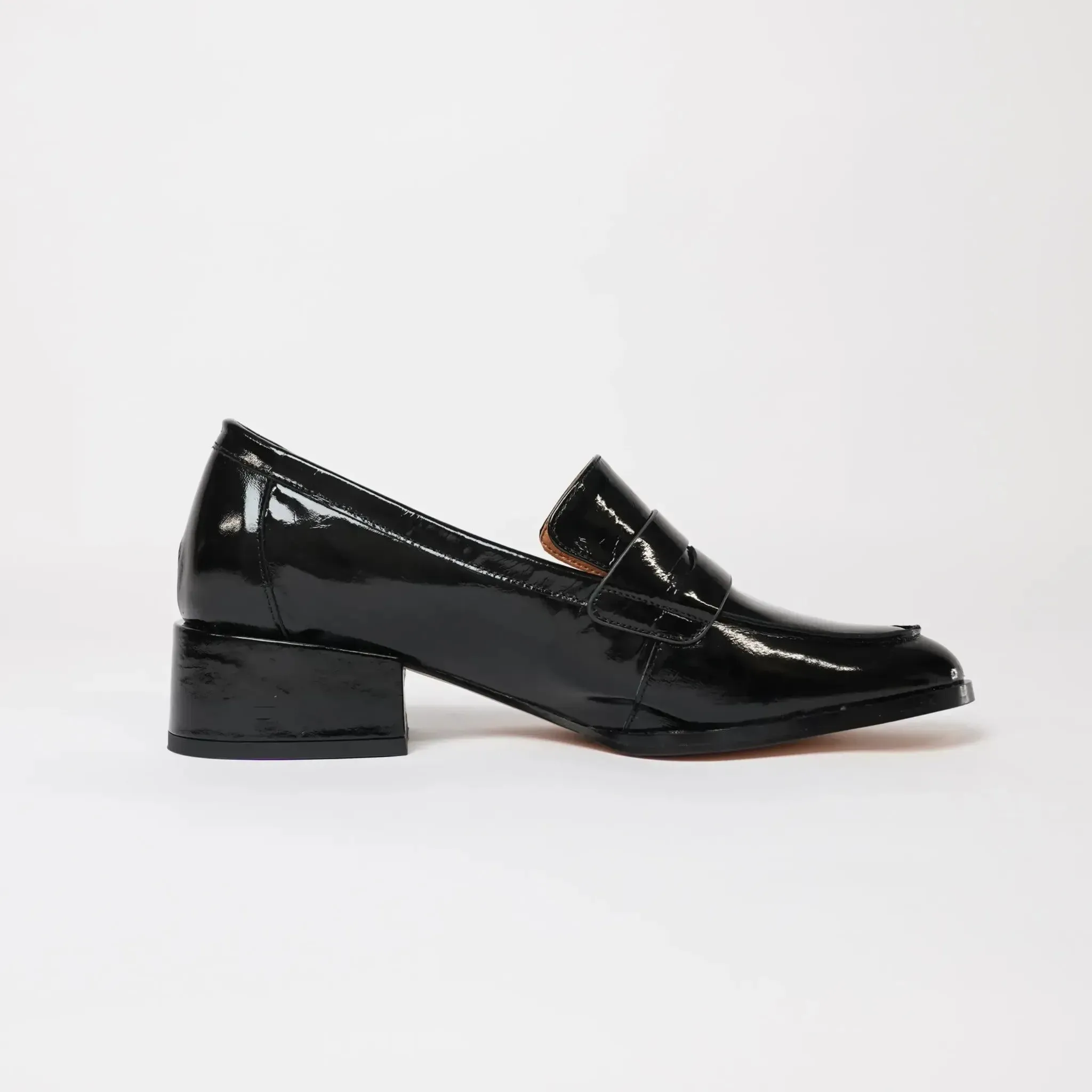 Cass Black Crinkle Loafers