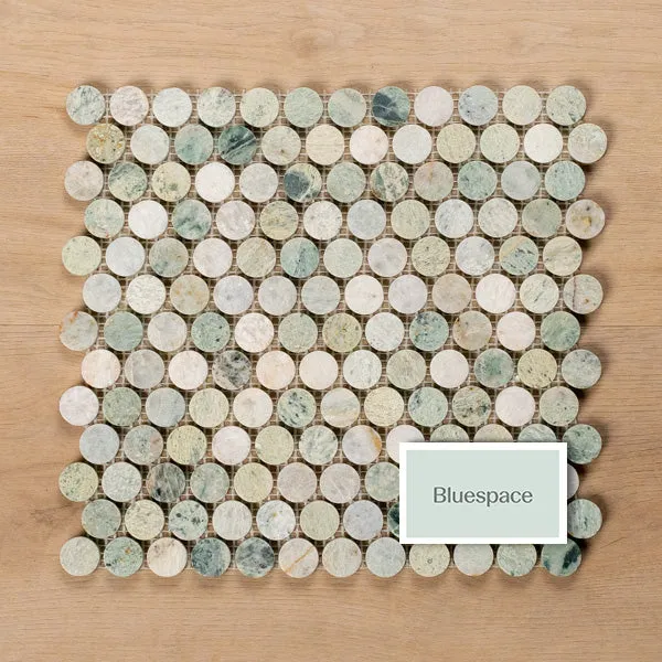 Cottesloe Ming Green Penny Round Honed Marble Mosaic Tile 23x23mm