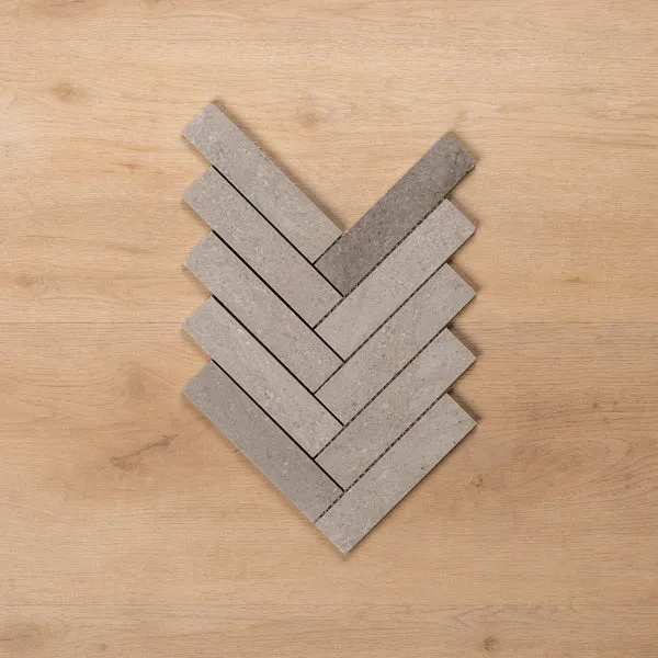 Cottesloe New Grey Herringbone Honed Marble Mosaic Tile 35x150mm