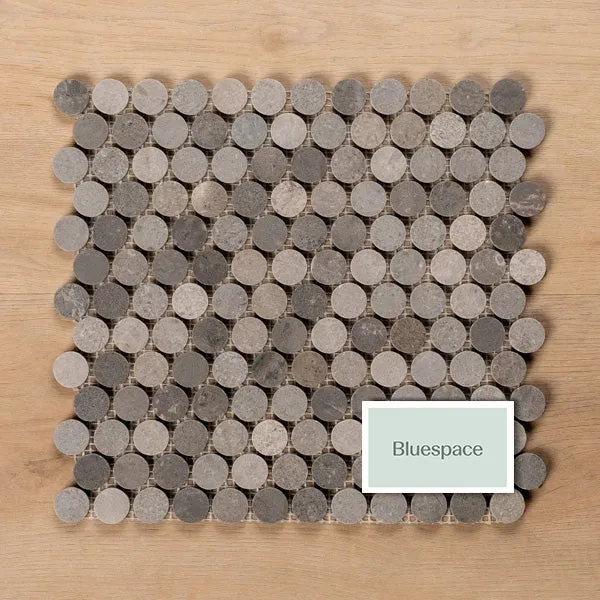 Cottesloe New Grey Penny Round Honed Marble Mosaic Tile 23x23mm