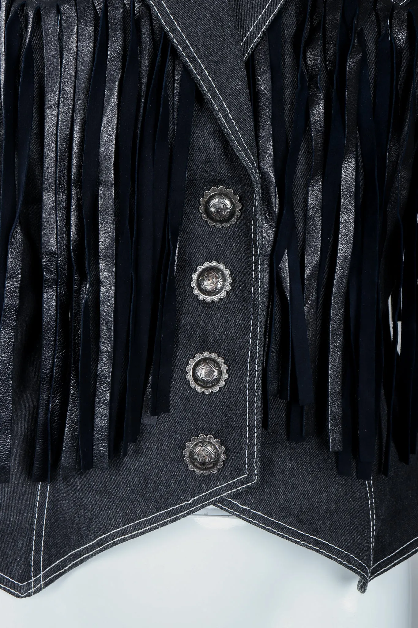Denim Yoke Fringe Jacket