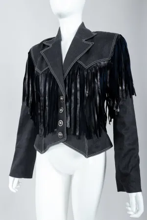 Denim Yoke Fringe Jacket