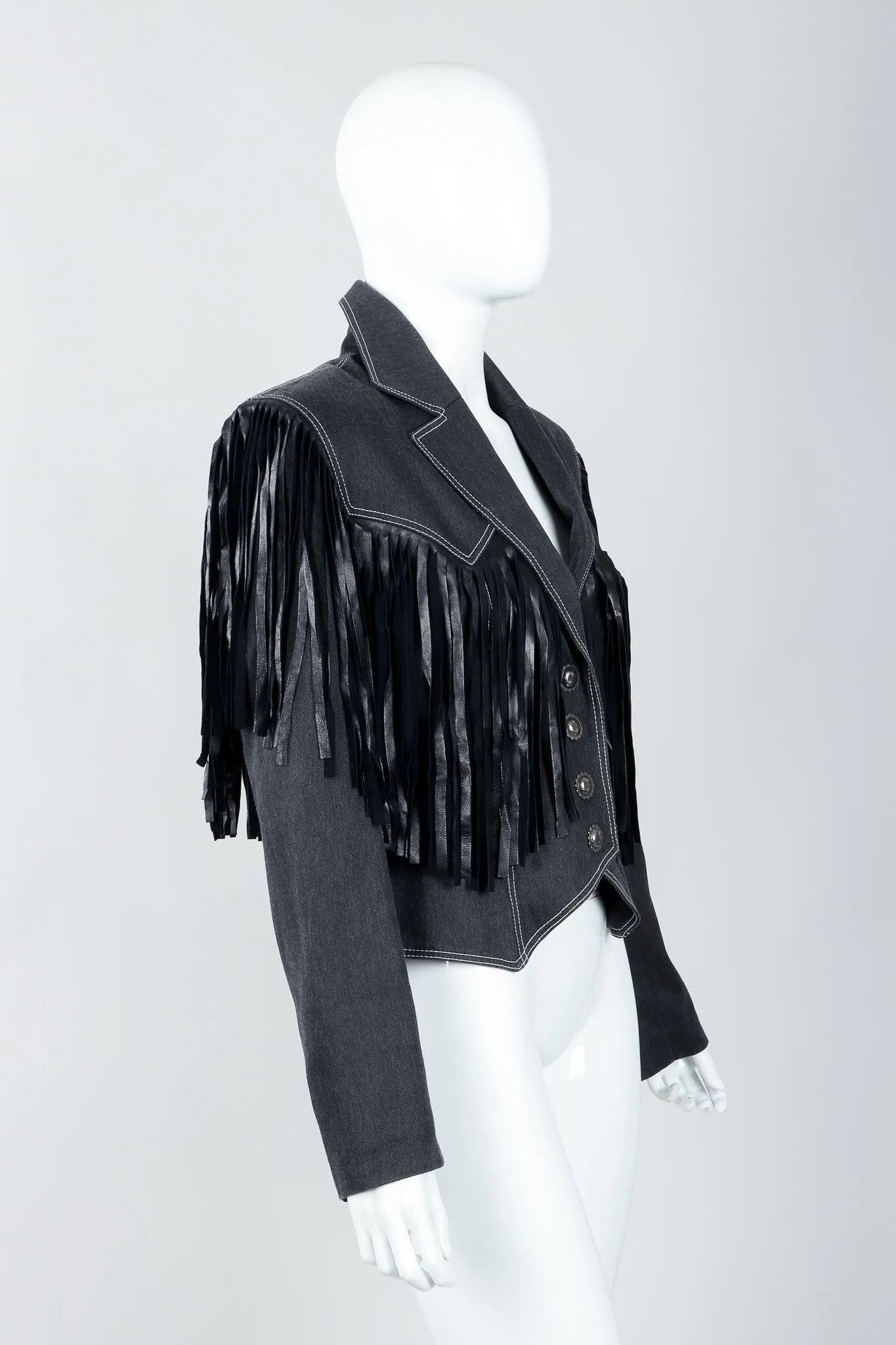 Denim Yoke Fringe Jacket