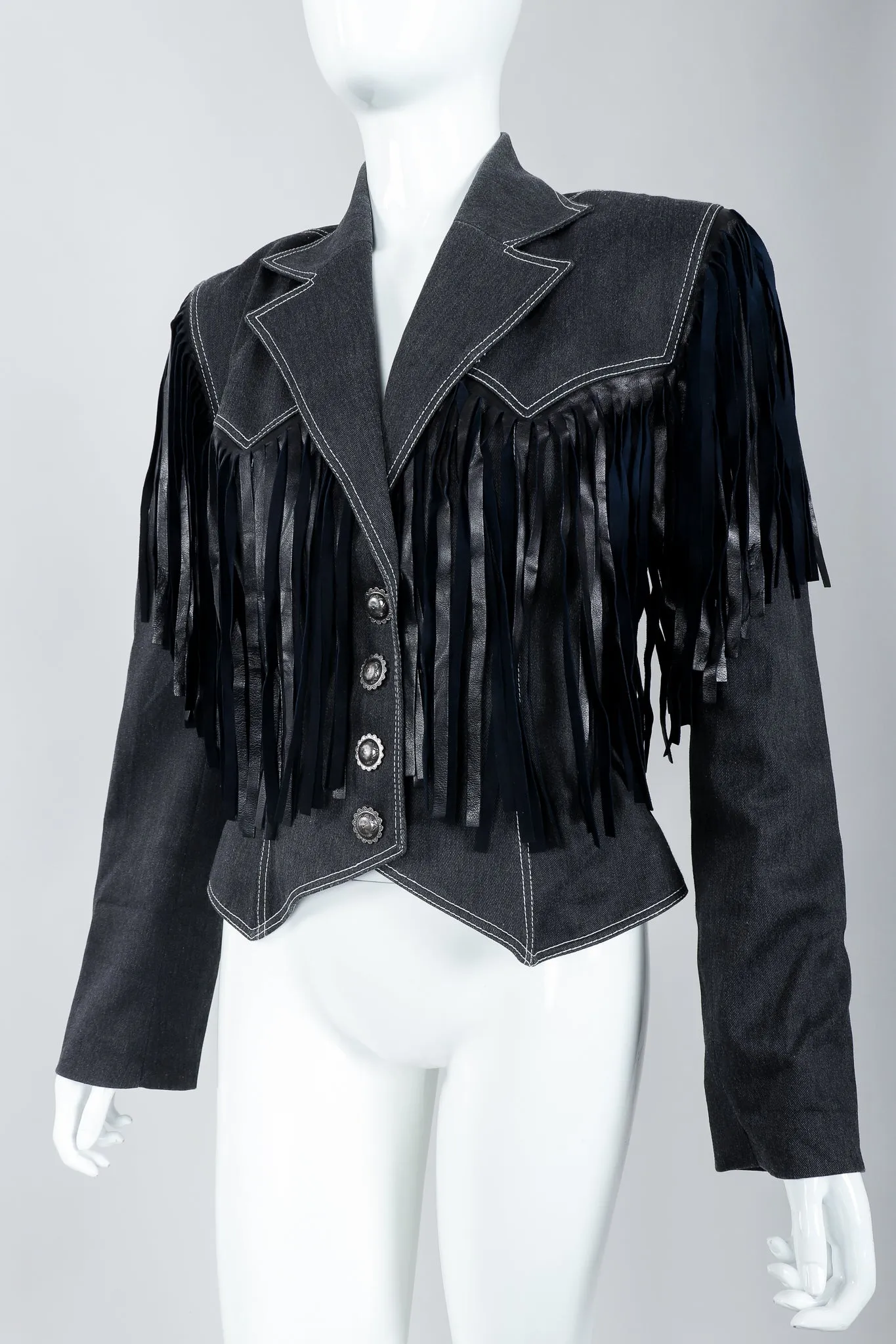 Denim Yoke Fringe Jacket