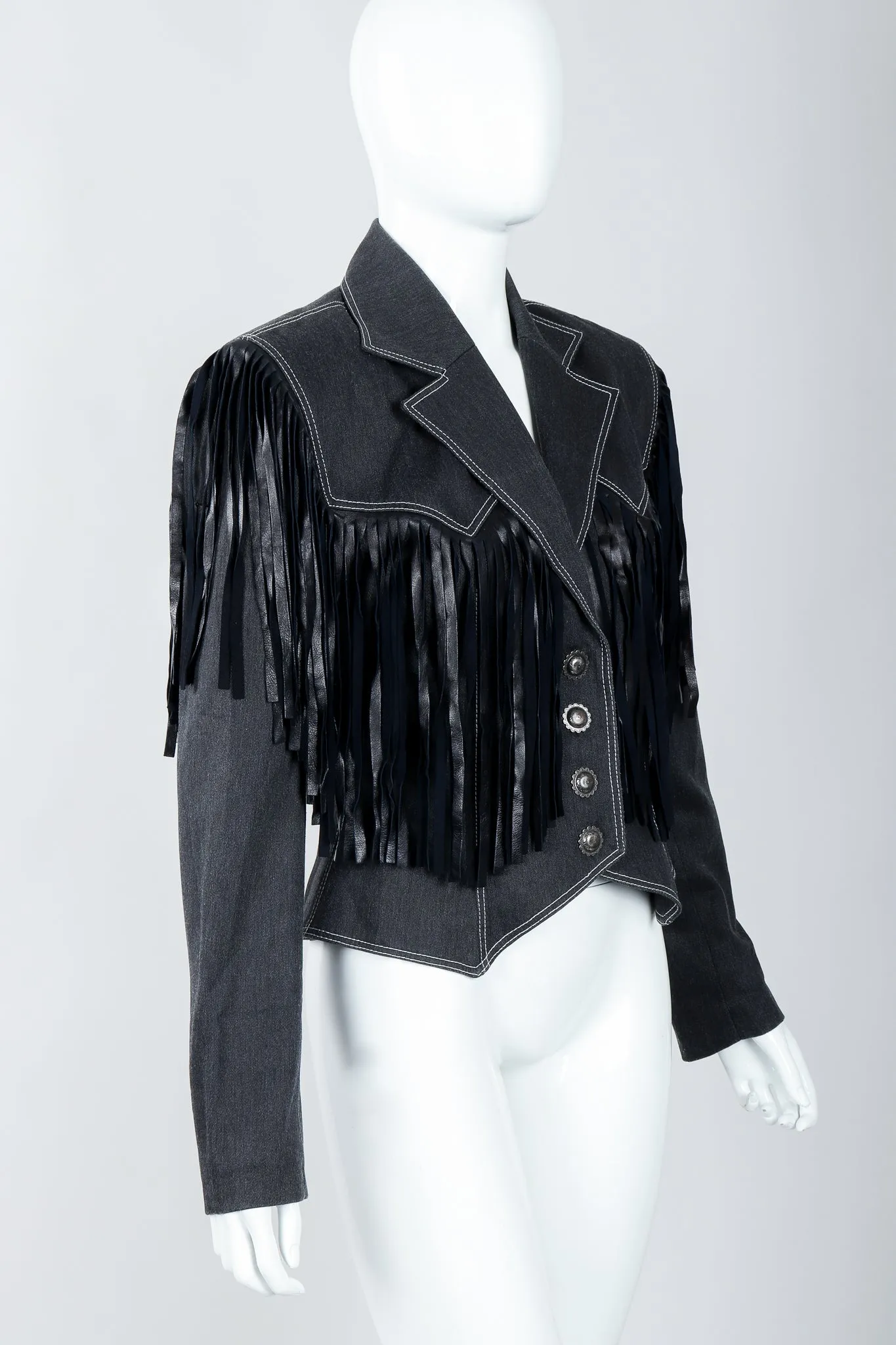 Denim Yoke Fringe Jacket