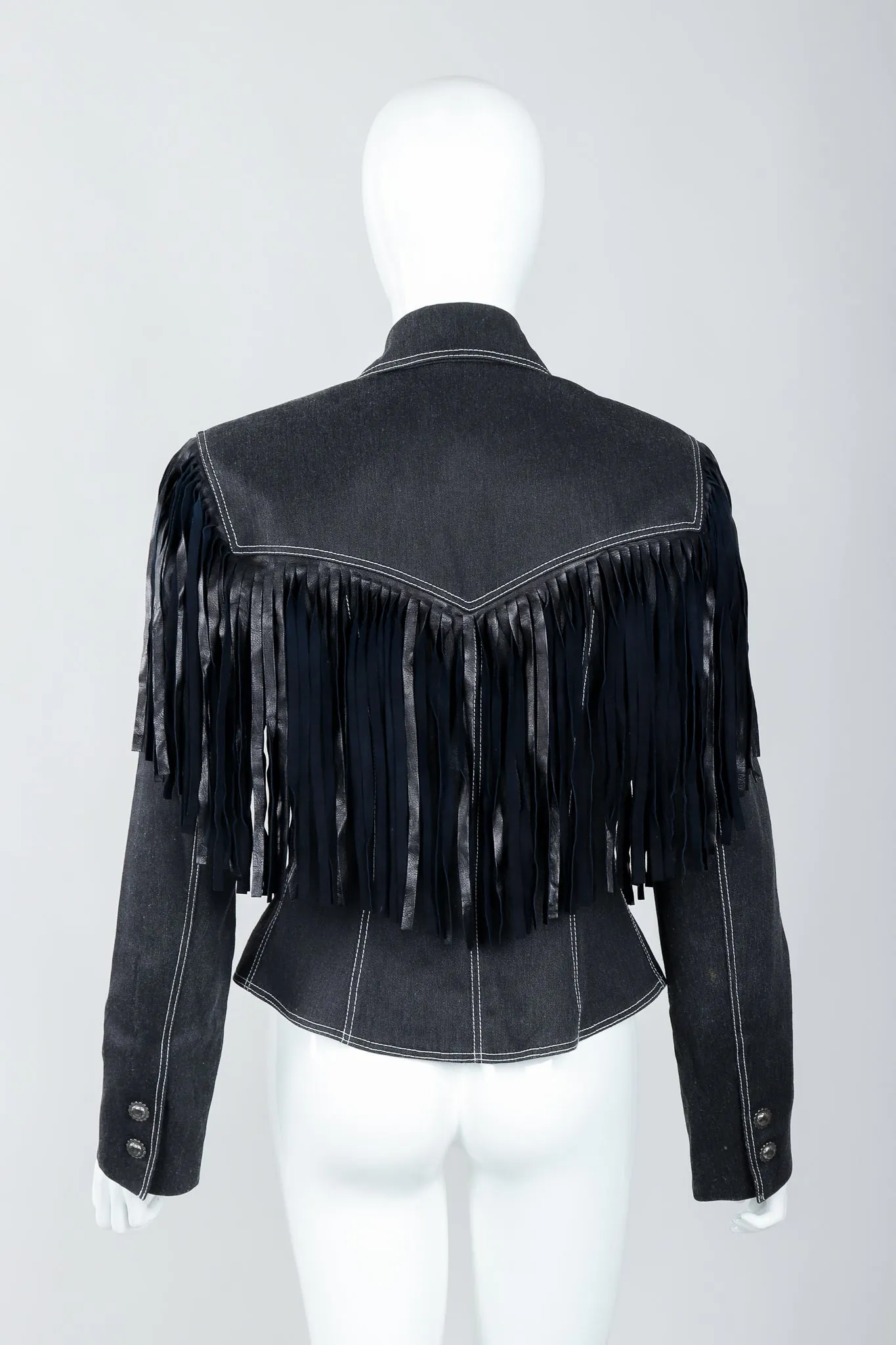 Denim Yoke Fringe Jacket