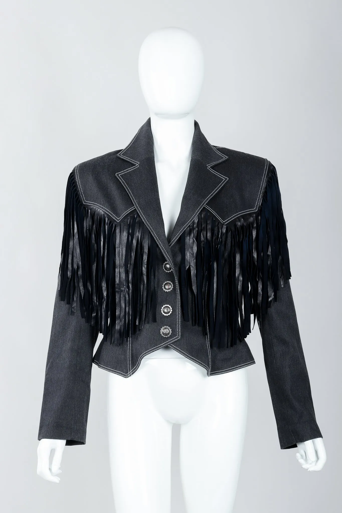 Denim Yoke Fringe Jacket