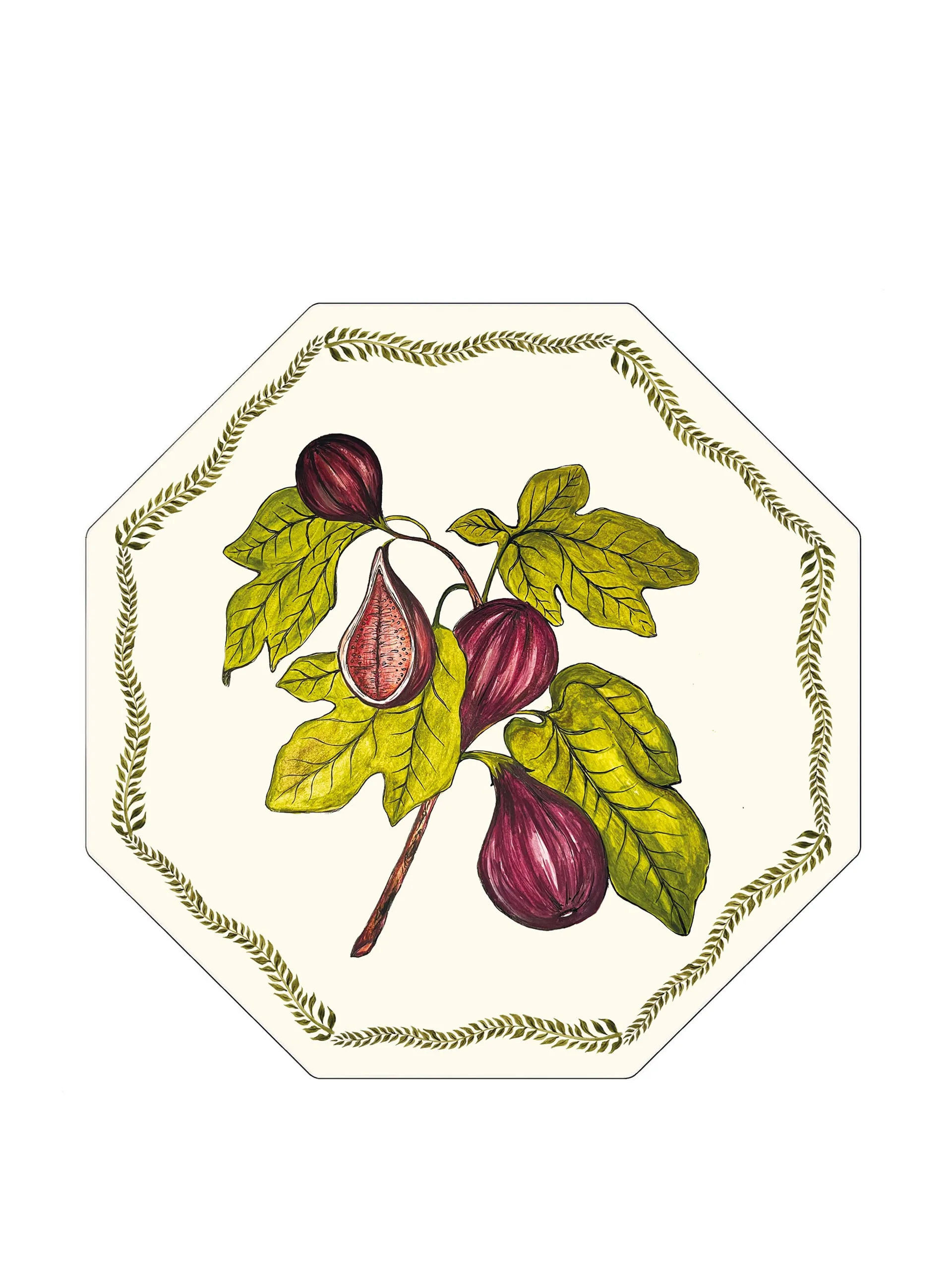Fig leaf hexagon placemat for Penny Morrison