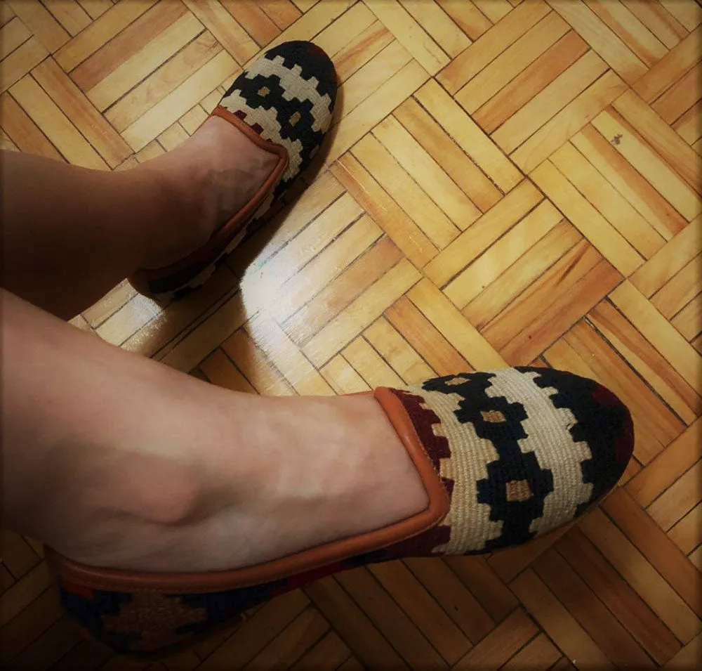 Handwoven Wool Kilim Women's Loafer (Bibi) Size 35 (5)