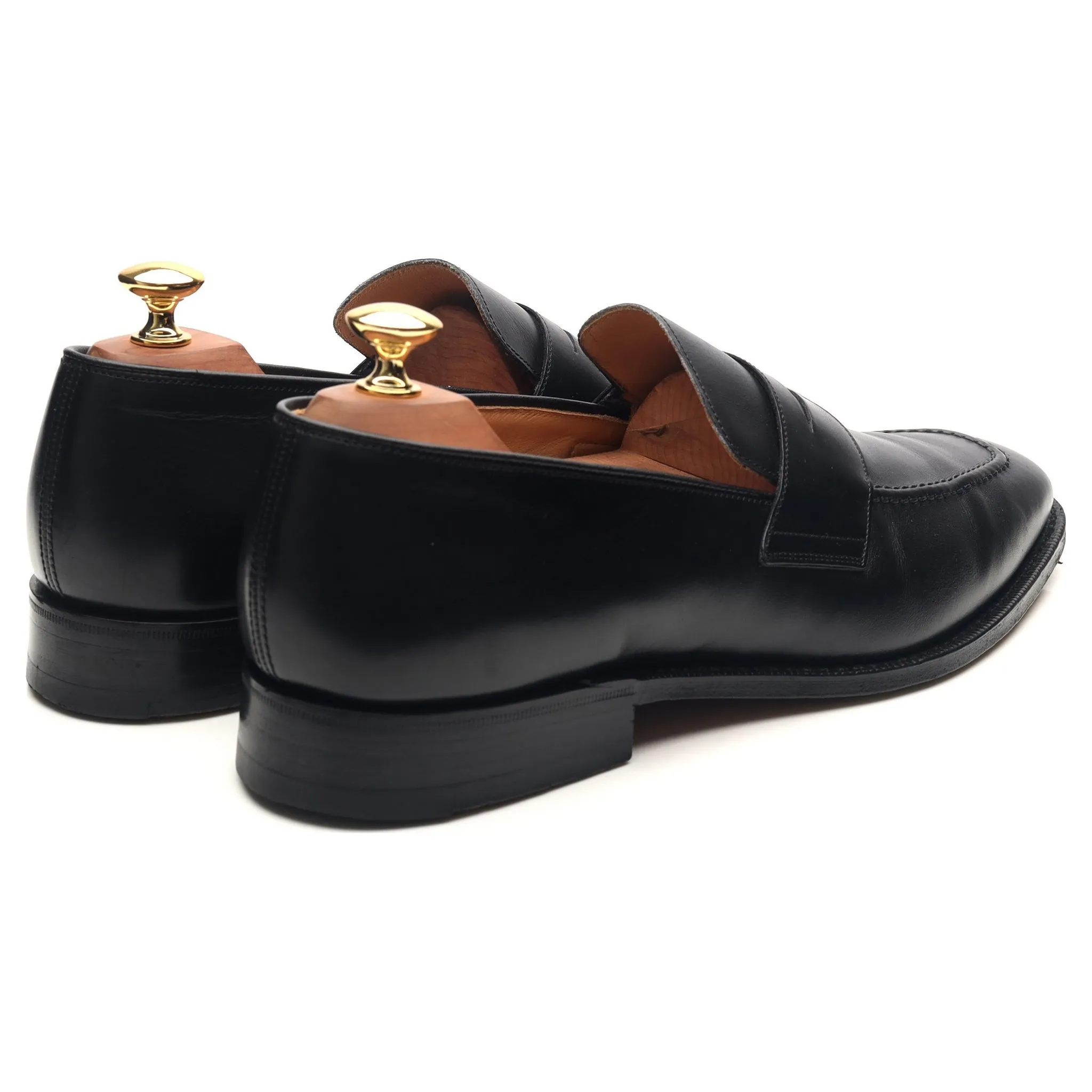 'Hertford' Black Leather Loafers UK 9.5 G