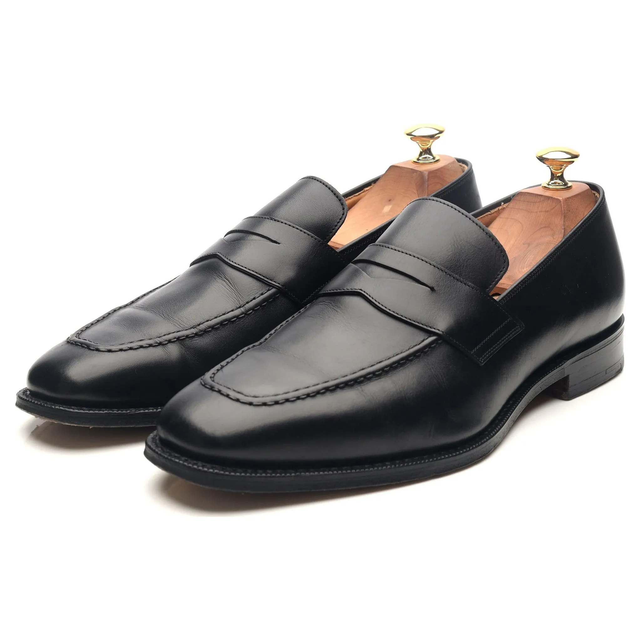 'Hertford' Black Leather Loafers UK 9.5 G