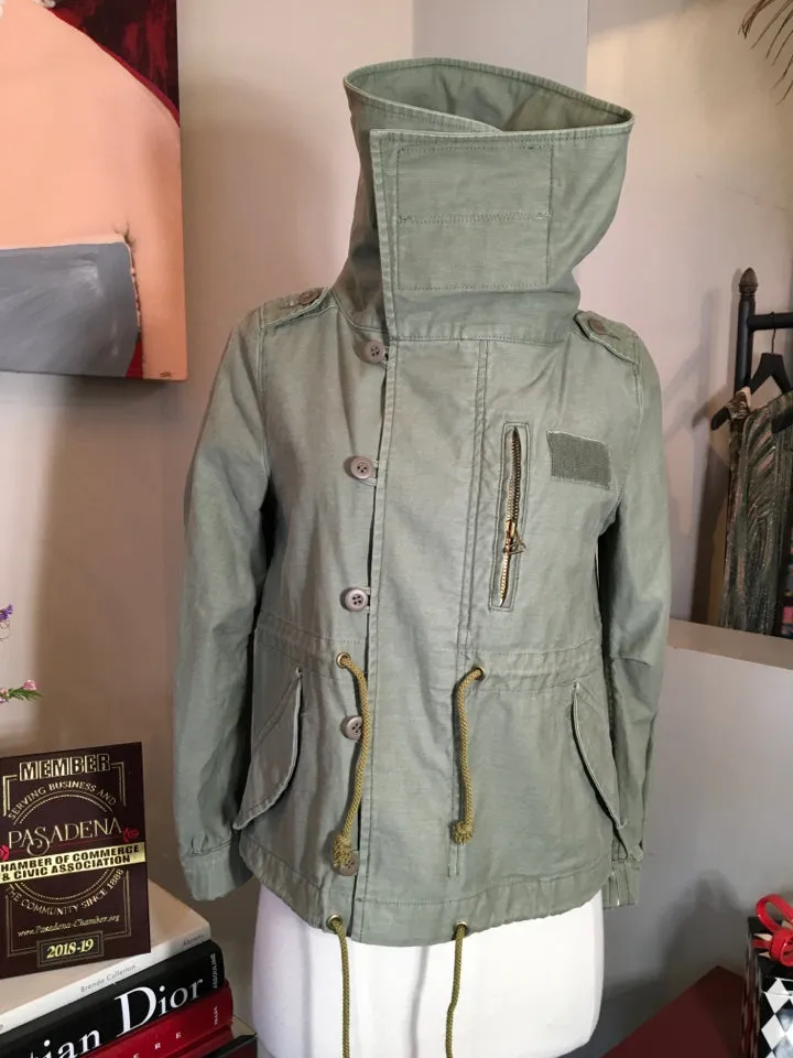 Jelly Garcia Size 10 Olive Green Cotton Army Jacket 2400-227-9520