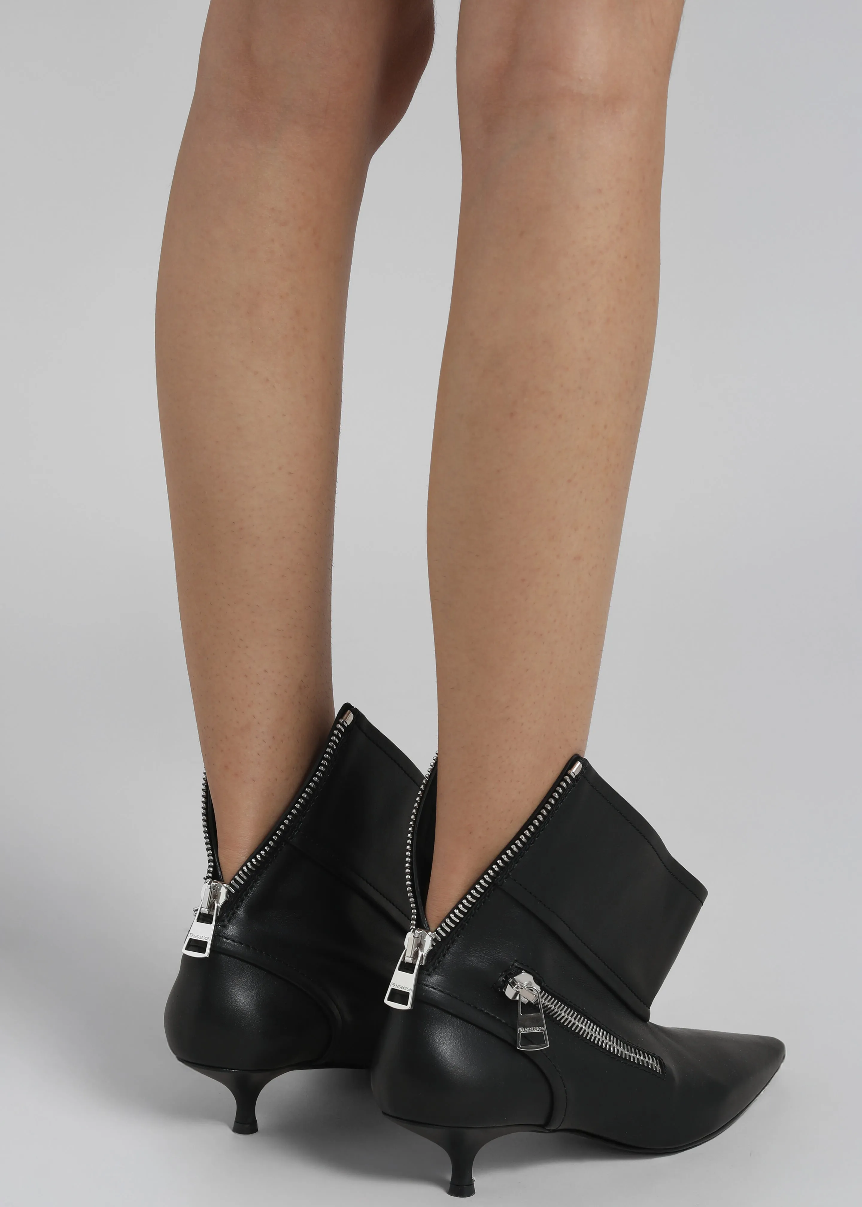JW Anderson Kitten Heel Biker Boots - Black