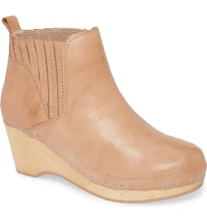 KELSI DAGGER Women's Jax Genuine Leather Chelsea Bootie PALE PINK