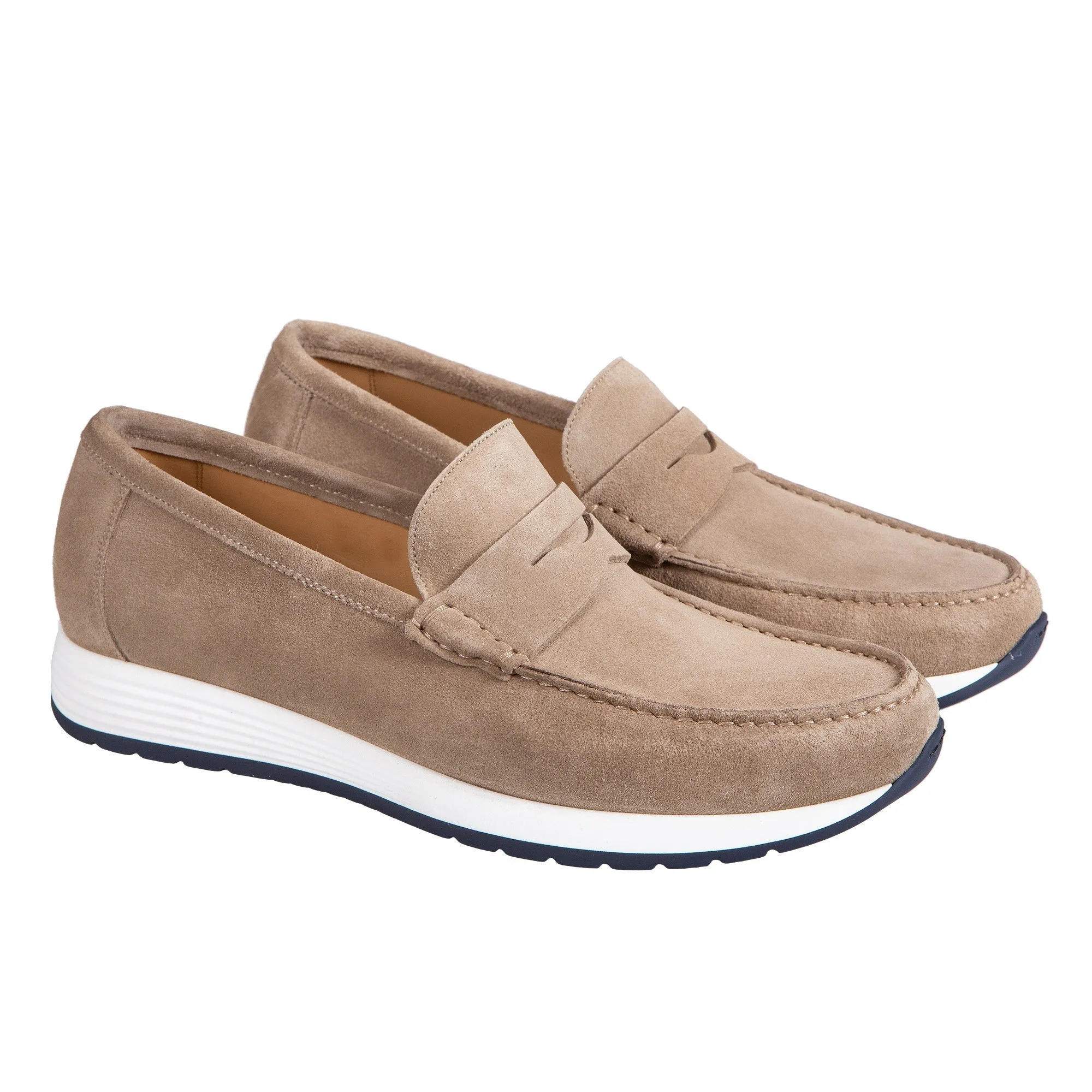 MORESCHI SUEDE LOAFERS BEIGE