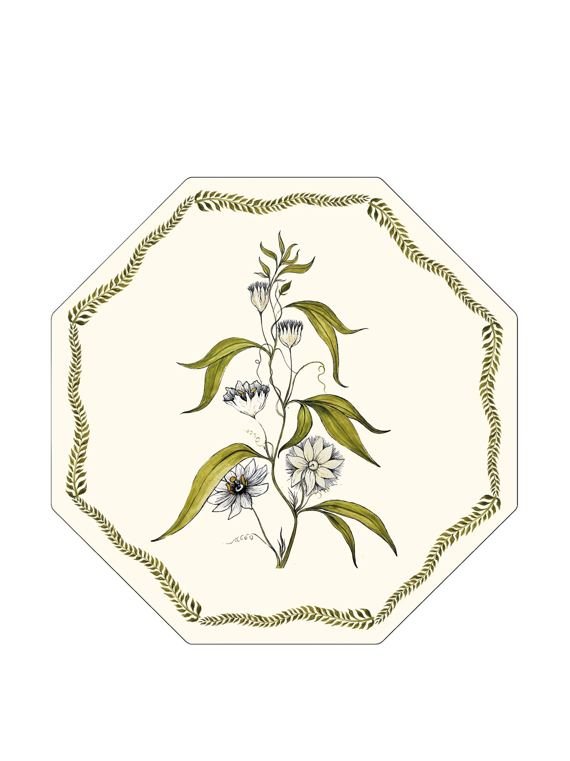 Passion fruit flower hexagon placemat for Penny Morrison