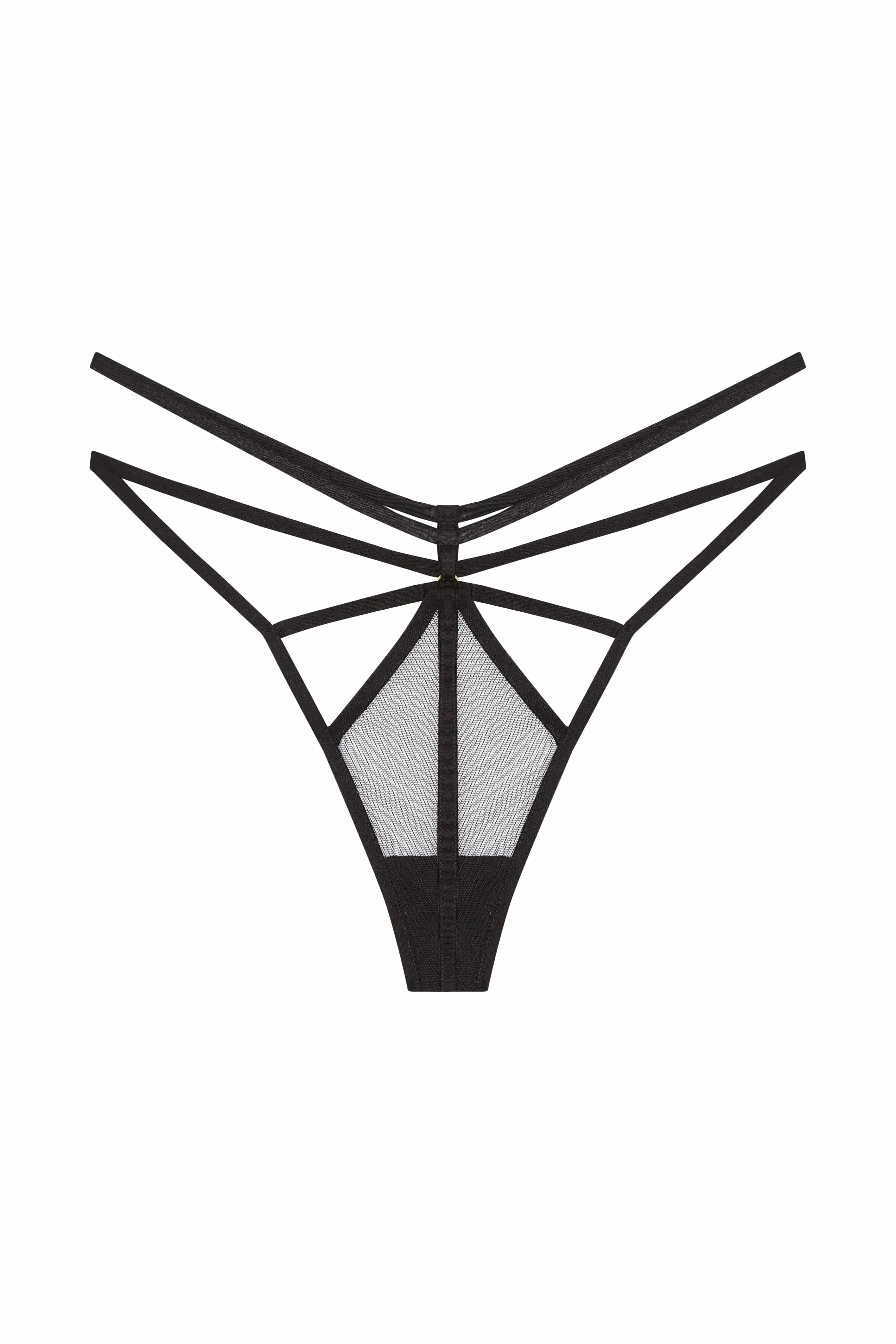 Penny Black Multi Strap Cut Out Mesh Thong