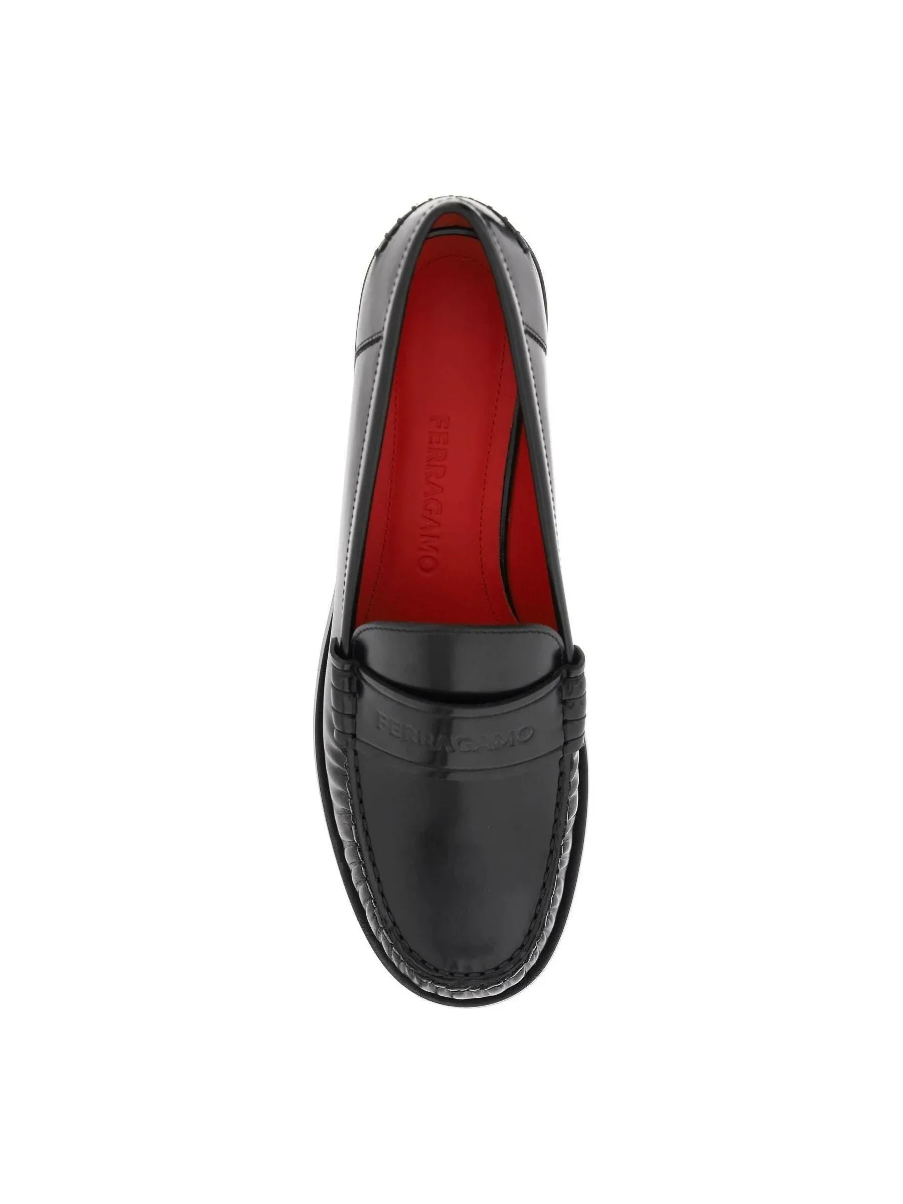 Penny Embossed Leather Loafers