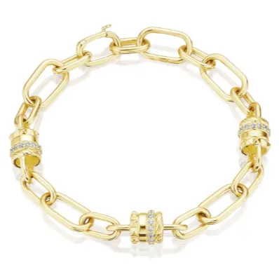 Penny Preville Ring Charm Station Gold Link Bracelet