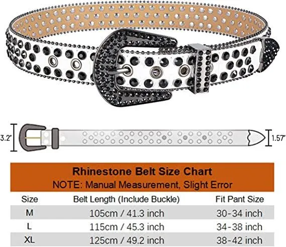 Premium Strap Biker Bling Rhinestones Crystal Diamonds Belt