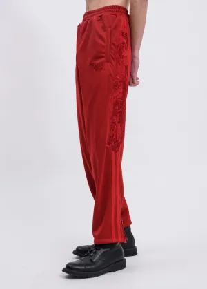 Red Chaos Embroidery Track Pants