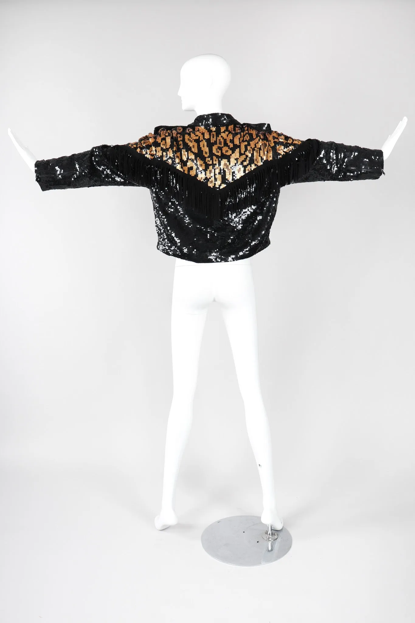 Sequined Fringe Moto Jacket