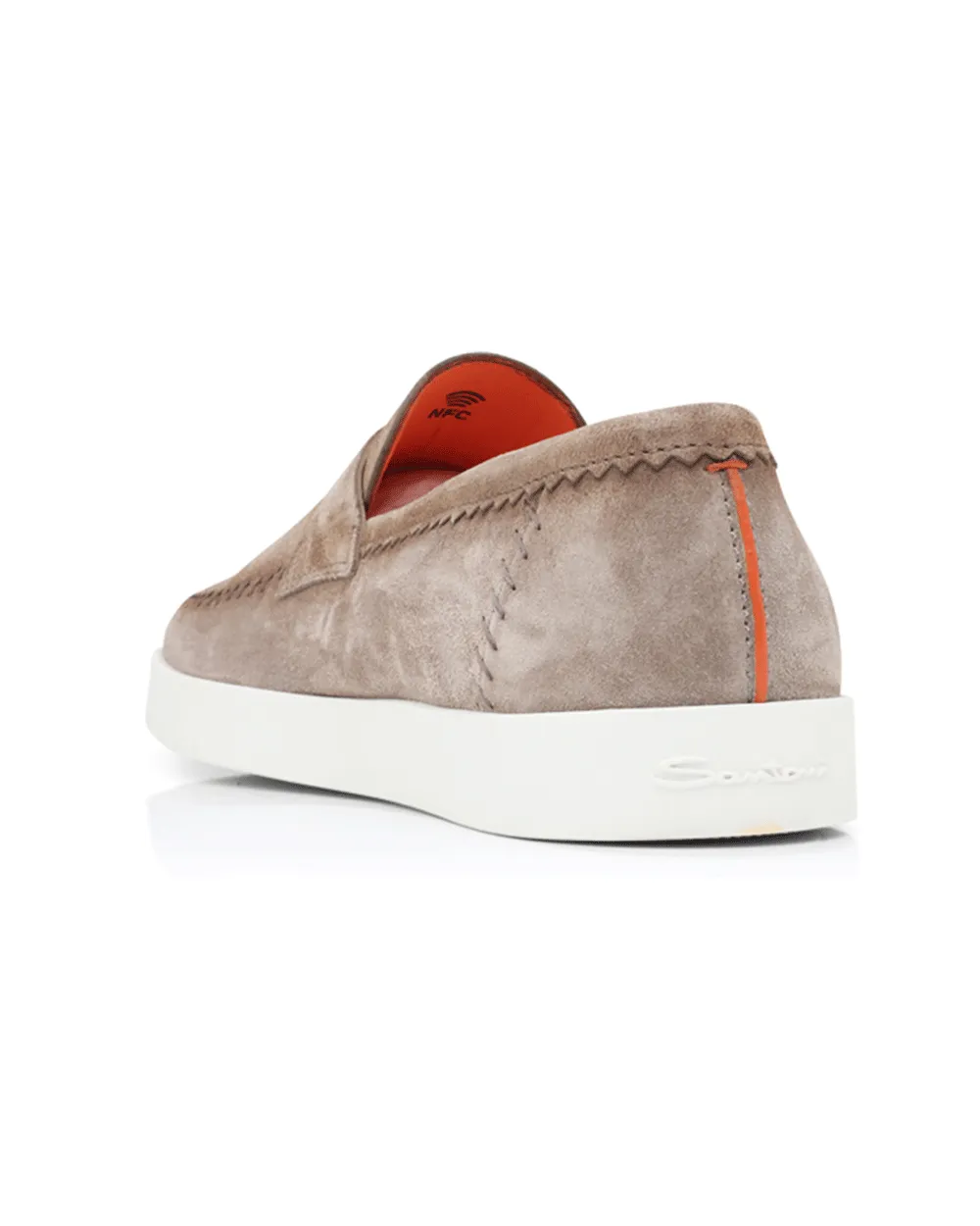 Suede Stitched Dowdy Loafer in Taupe