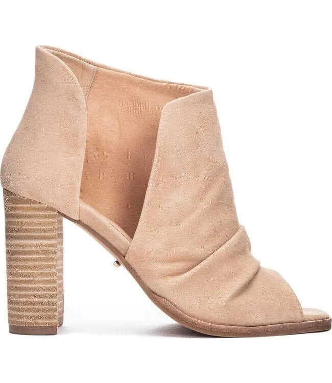 The Autumn  Heels: Natural Slip On Open Toe Heel