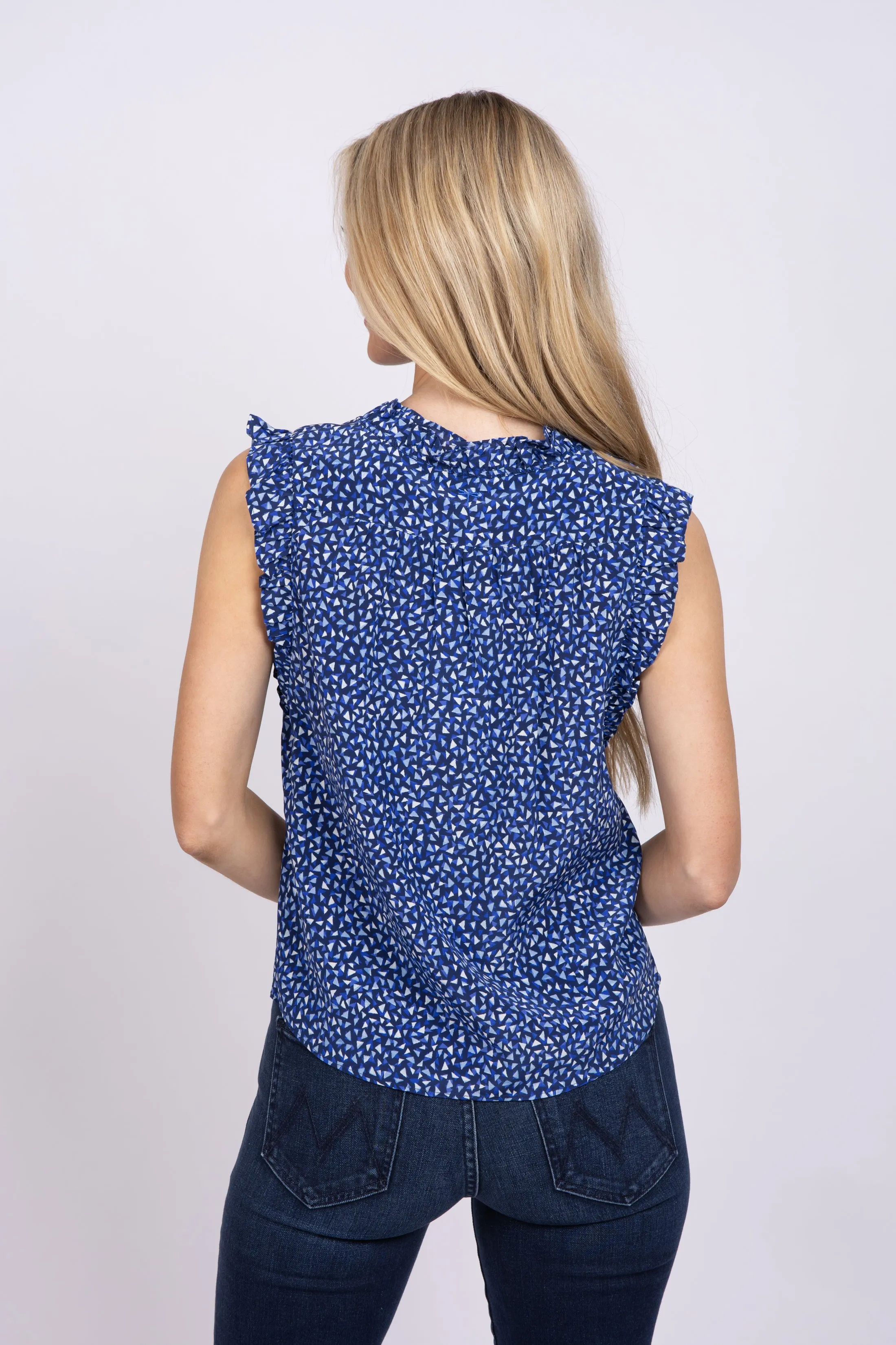 tyler boe Penny Silk Ruffle Top in Multi
